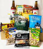 Rekorderlig Swedish cider hamper gift box with snacks crisps nuts and personalised message card perfect gift for cider lovers birthdays and celebrations