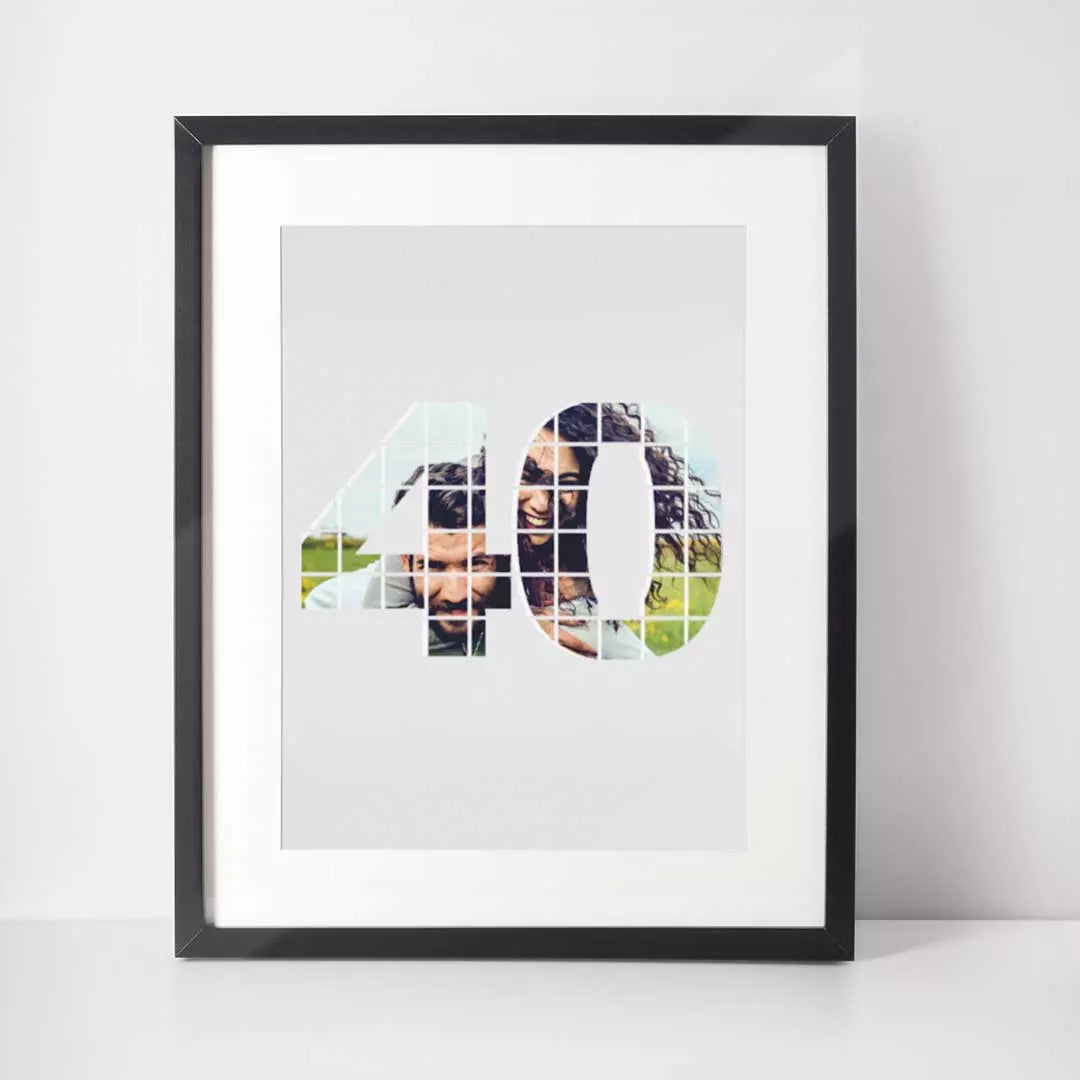 Personalised Photo Collage Wall Art - 40 Years