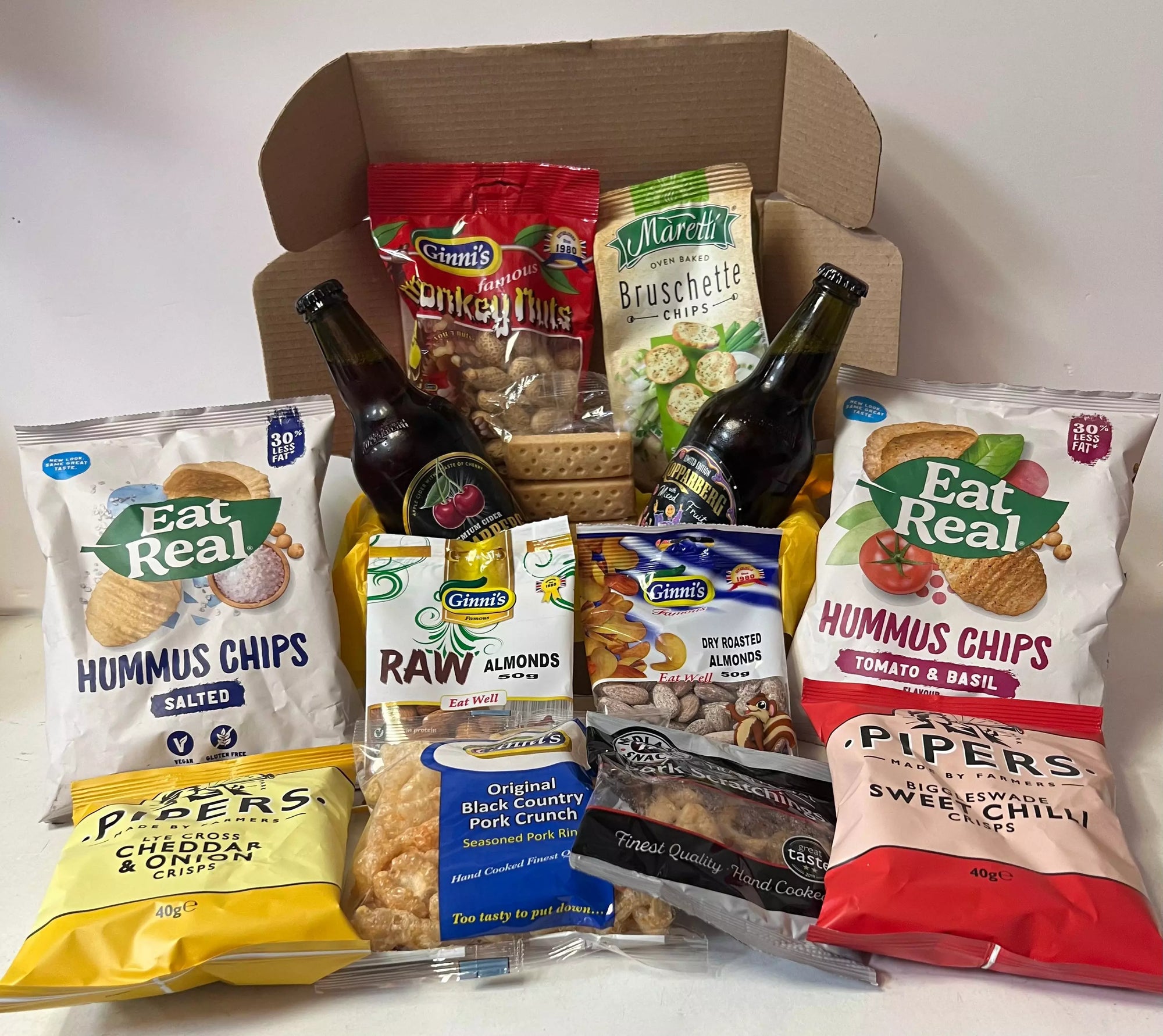 Kopparberg Premium Cider and Snacks Hamper with Personalised Christmas Card