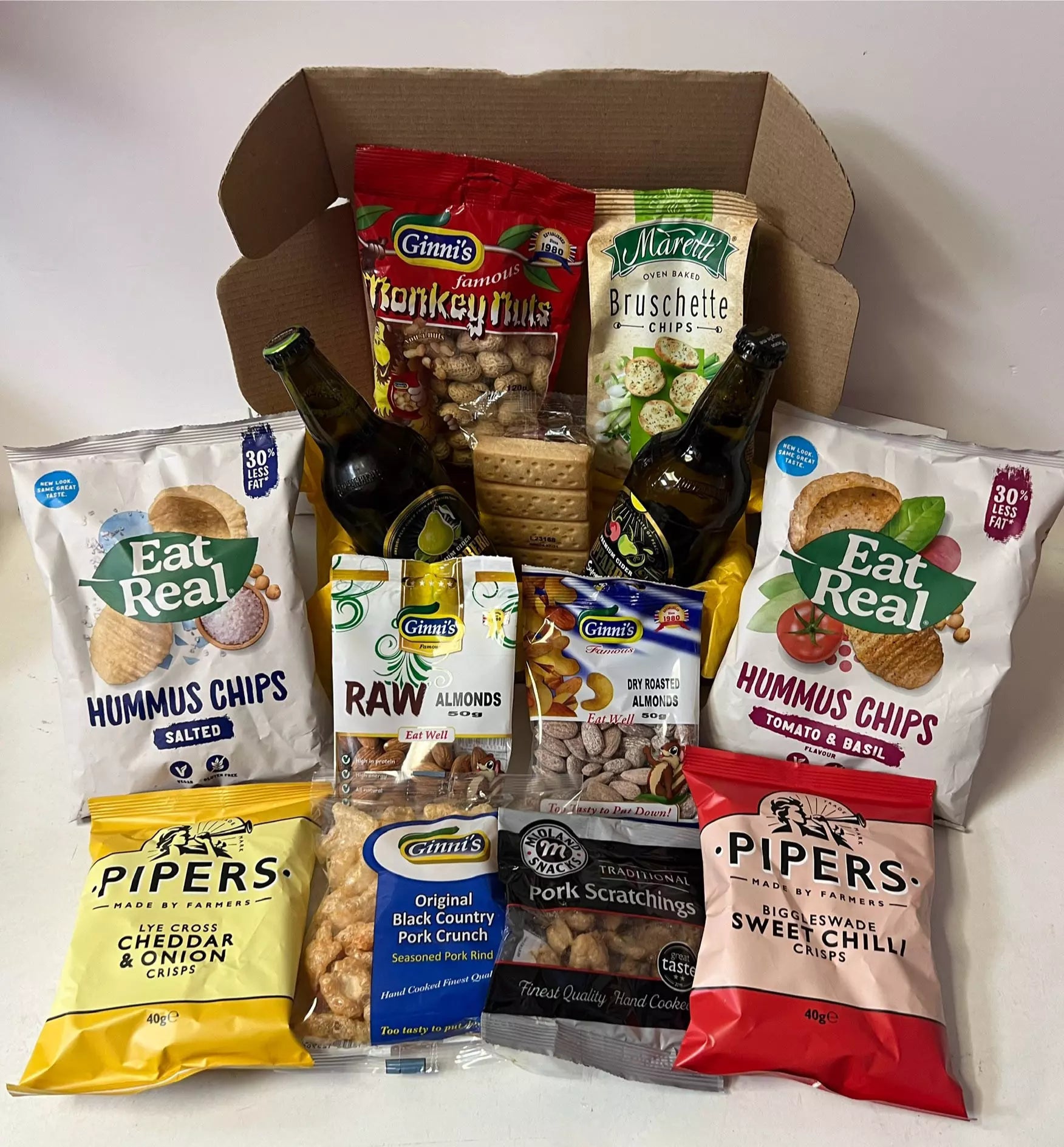 Kopparberg Premium Cider and Snacks Hamper with Personalised Christmas Card