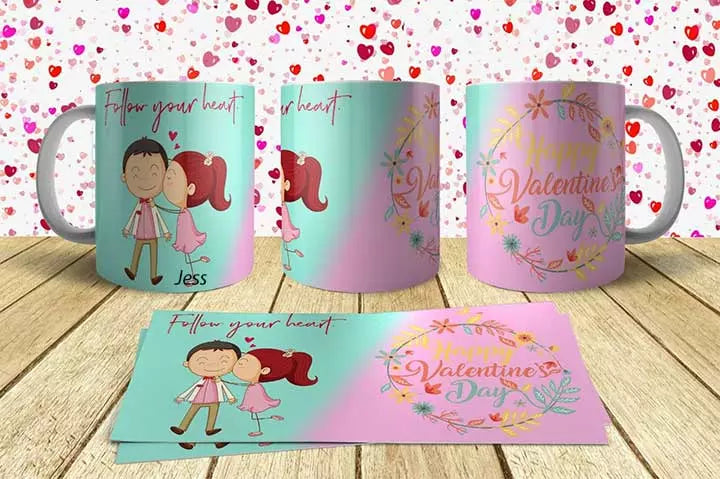 Personalised Hearty Valentine's Day Mug - Add Name