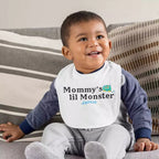 Mummy/Daddy's Lil Monster' Personalised Baby Bib with Crumb Pocket - Add Name