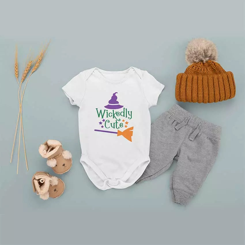 Personalised 'Wickedly Cute' Babygrow for Halloween