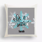 Let It Snow - Personalised Christmas Cushion - Add Name