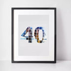 Personalised Photo Collage Wall Art - 40 Years
