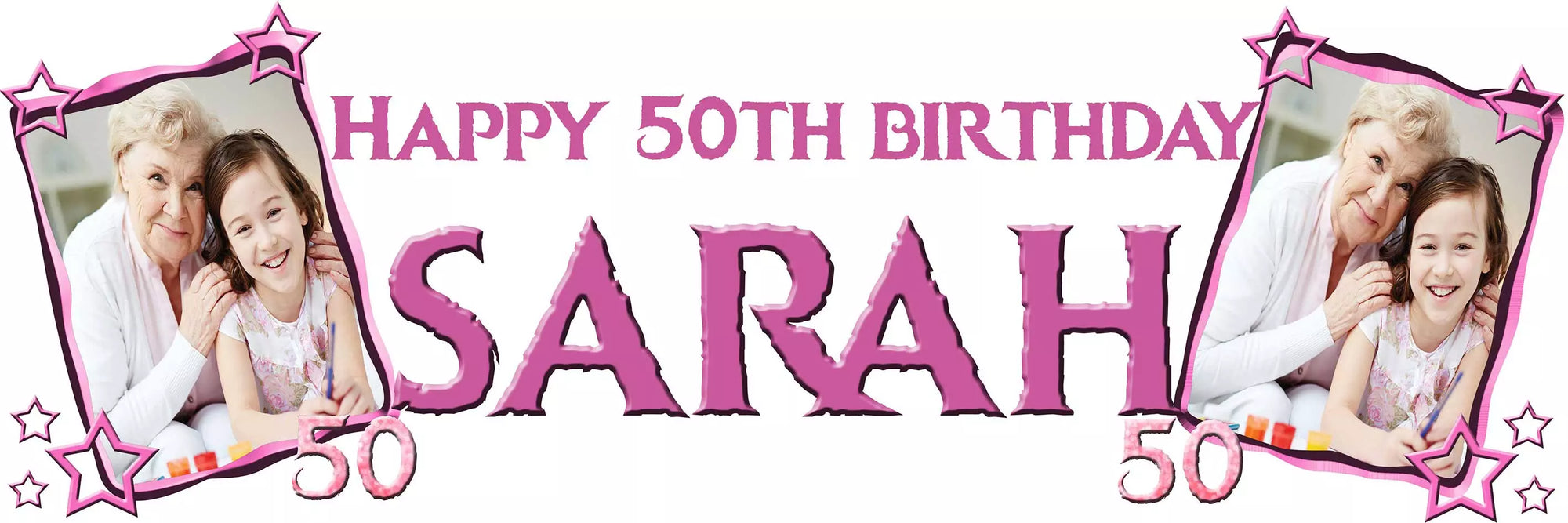 Personalised Milestone Birthday Banner - Upload pictures