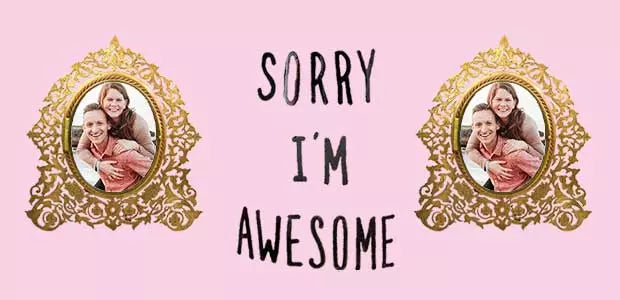 Sorry I'm Awesome' Personalised Photo Mug (Pink)