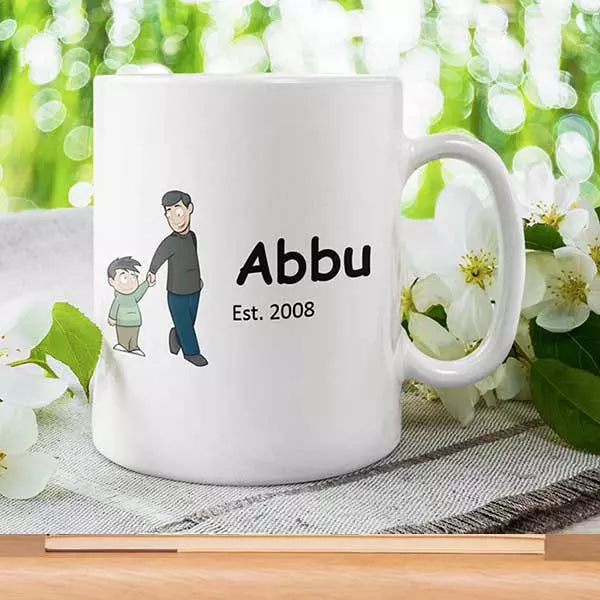 Father/Dad/Abbu Desi Style Personalised Mug - Gift for Father - Add Name