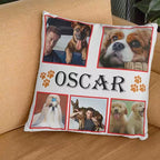 Personalised Photo Collage Cushion with Paws Design - Add 5 Photos