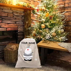 Personalised Deluxe Plush Silver Embroidered Christmas Sack