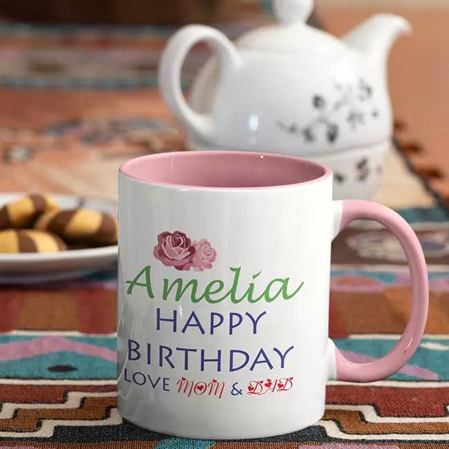 Personalised Happy Birthday Mug - Add Name