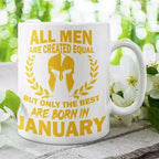 Personalised birth month birthday mug with Only the Best Are Born quote