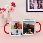 Personalised Black Coloured Inside Mug with 4 Photo Collage