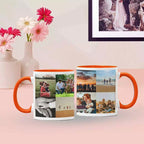 Personalised Red Coloured Inside Mug with 8 Photo Collage