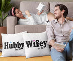 Wifey and Hubby Personalised Couple Cushion Covers