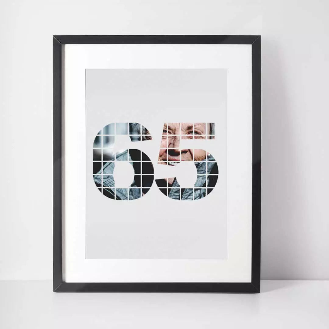 Personalised Photo Wall Art - 65 Years