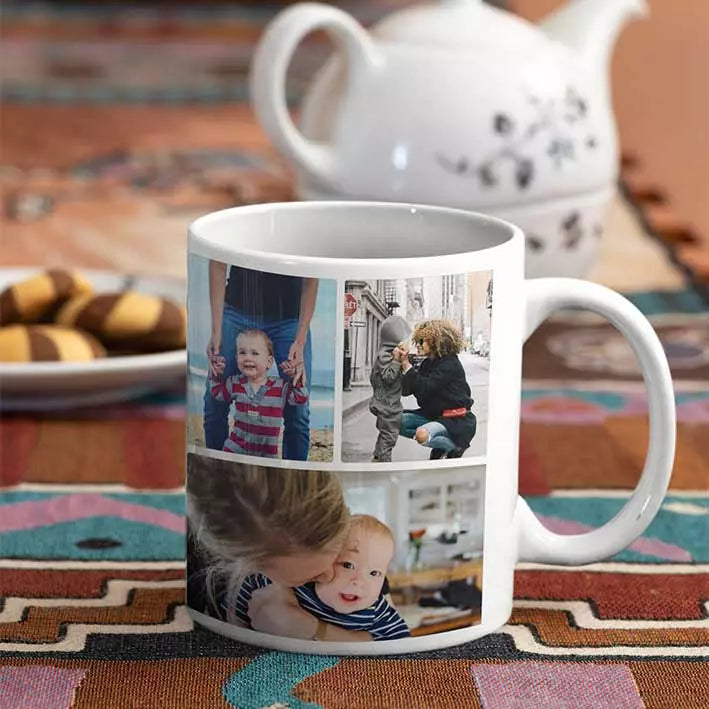 Personalised Family Photo Collage Mug Gift - 4 Photo Collage
