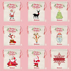Personalised Premium Linen Christmas Sack - 9 Designs