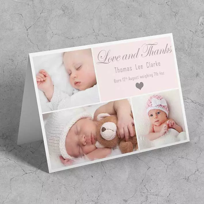 Personalised Photo Card - Add Name, Birth Date, Weight