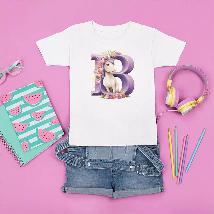 Personalised Unicorn Name/Initial t-Shirt