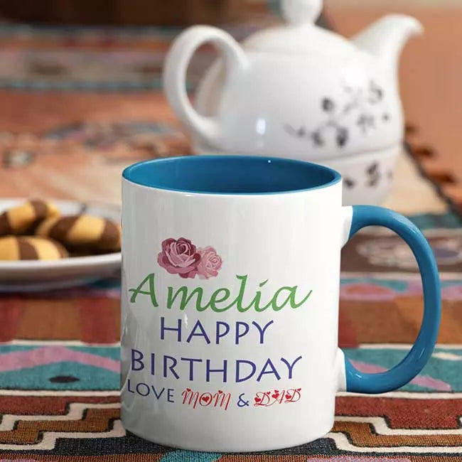 Personalised Happy Birthday Mug - Add Name