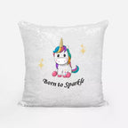 Personalised Born to Sparkle Sequin Cushion Cover