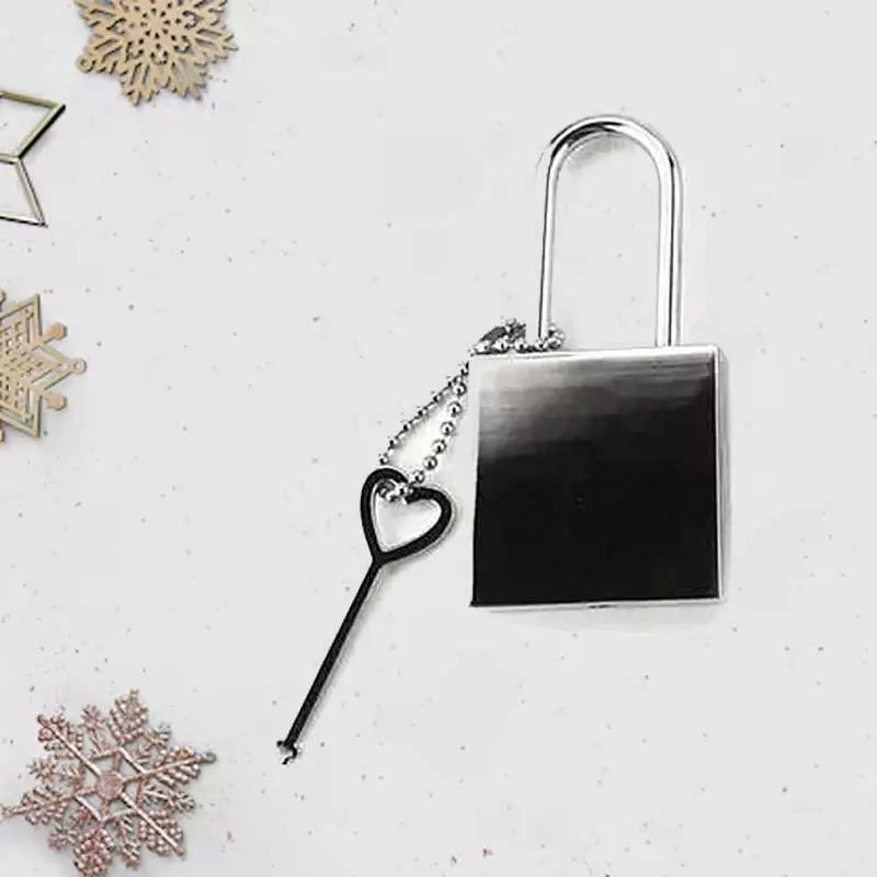 Personalised Square Metal Photo Padlock with Key