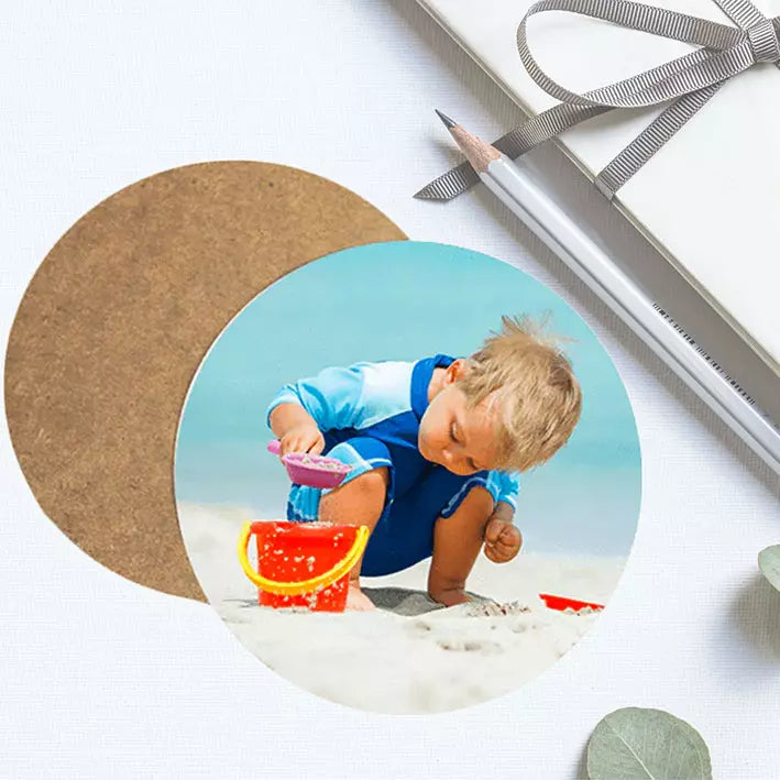 Personalised Round Text & Photo Coaster