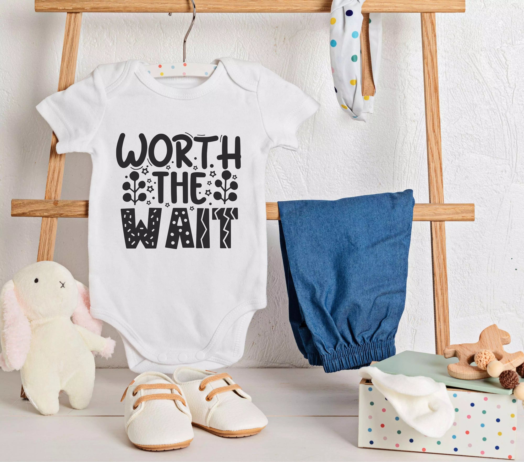 Personalised 'Worth the Wait' Babygrow