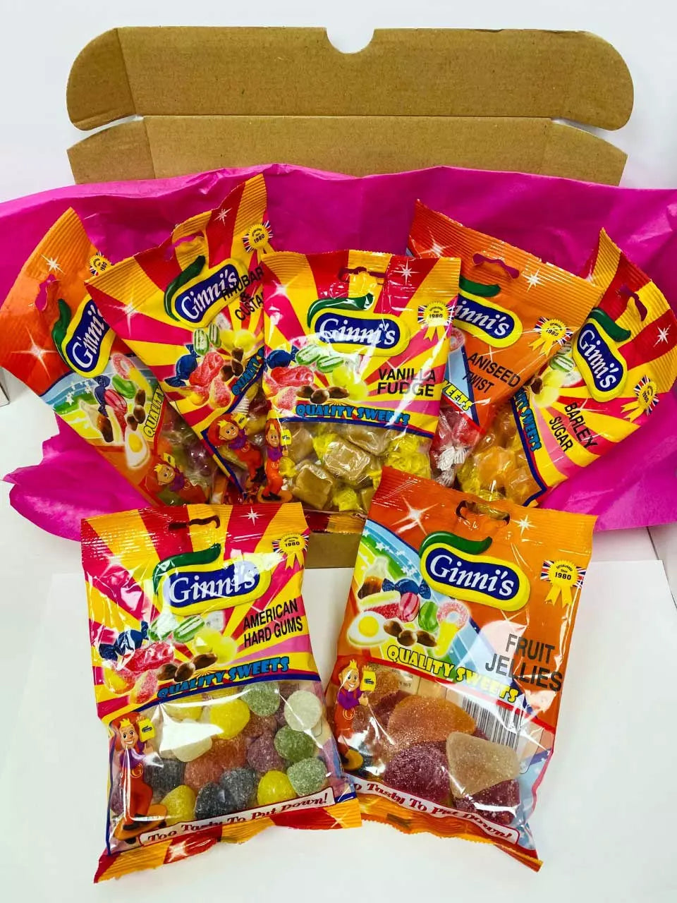 PostBox Ginniâ€™s Sweets Selection Box Hamper - with Personalised Card