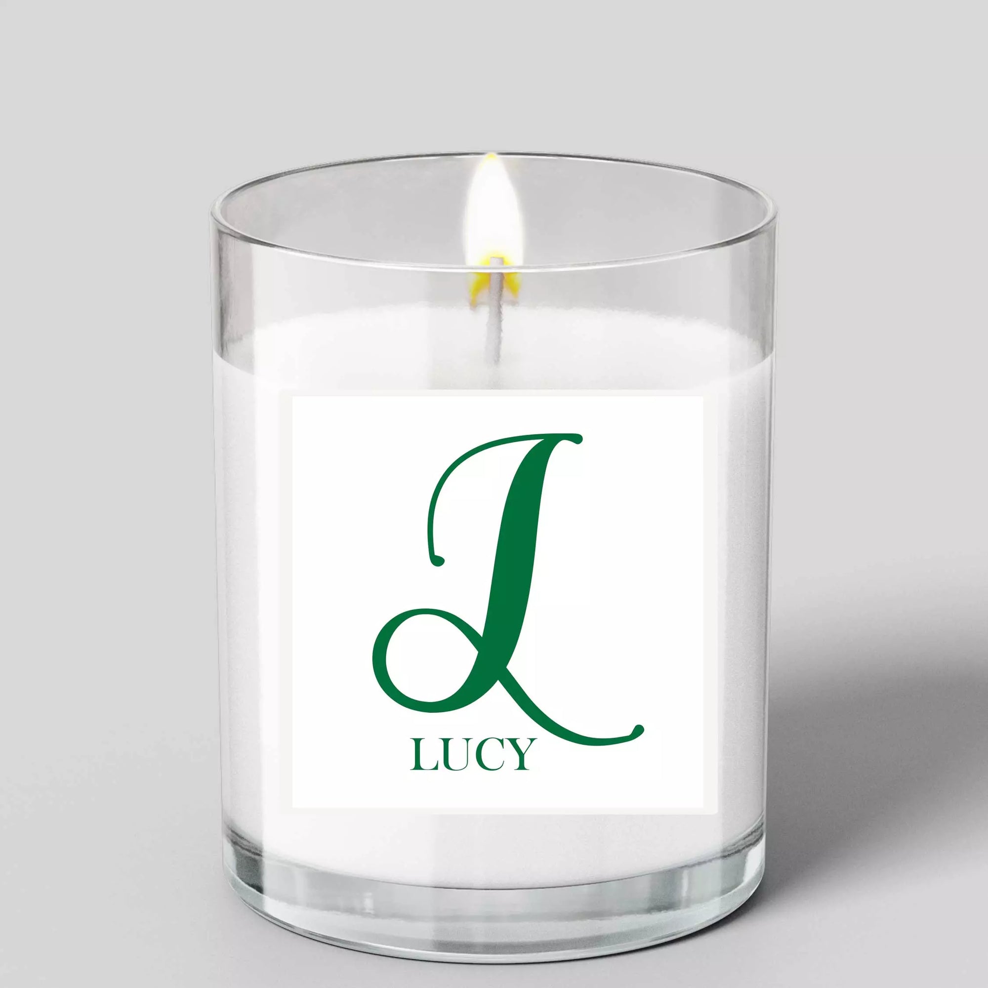 Personalised Name & Initial Glass Scented Candle with Lid
