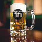 Best Dad' Father's Day Beer & Snacks Hamper with a Personalised Pint Tankard Glass - Add Name
