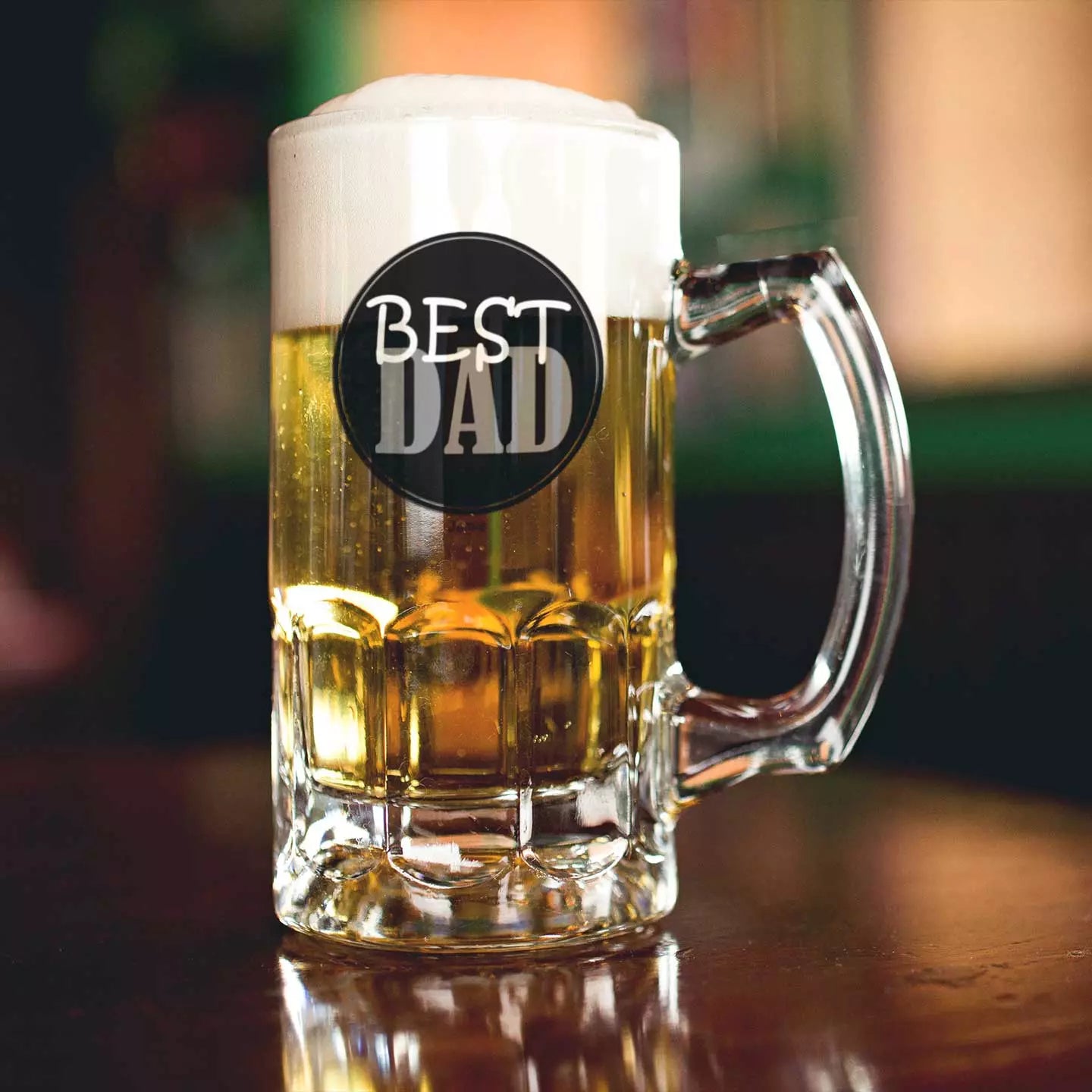 Best Dad' Father's Day Beer & Snacks Hamper with a Personalised Pint Tankard Glass - Add Name