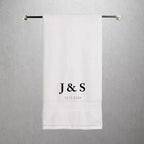 Personalised Initials & Date Couples Embroidered Towels