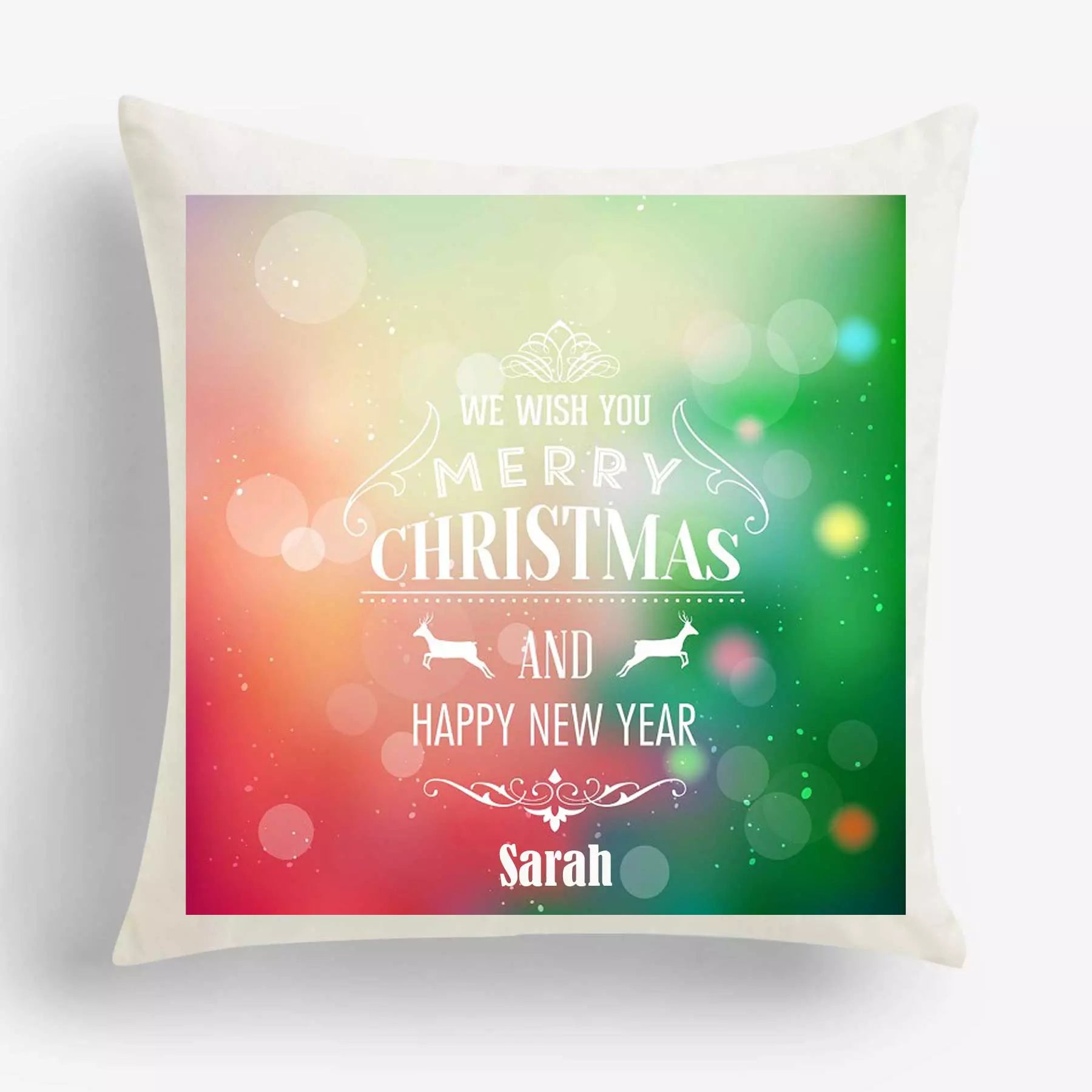 Personalised 'Merry Christmas & Happy New Year' Cushion