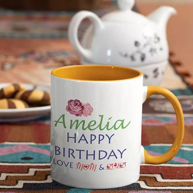 Personalised Happy Birthday Mug - Add Name