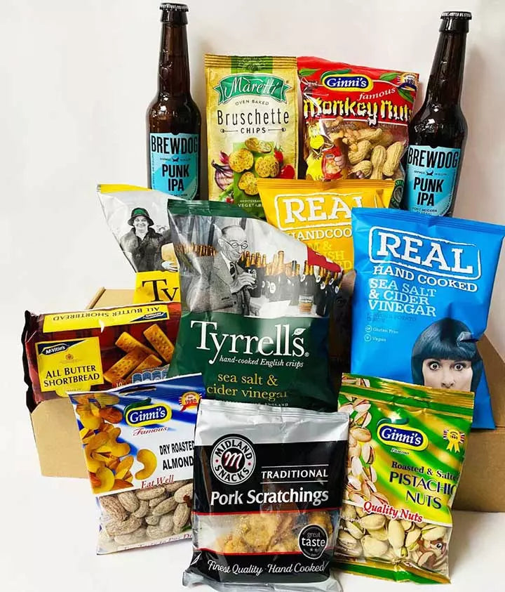 BrewDog Craft Beer and Snacks Hamper - 2 Bottles (Punk AF, Vaga Bond, Dead Pony Club) - Add Personalised Message