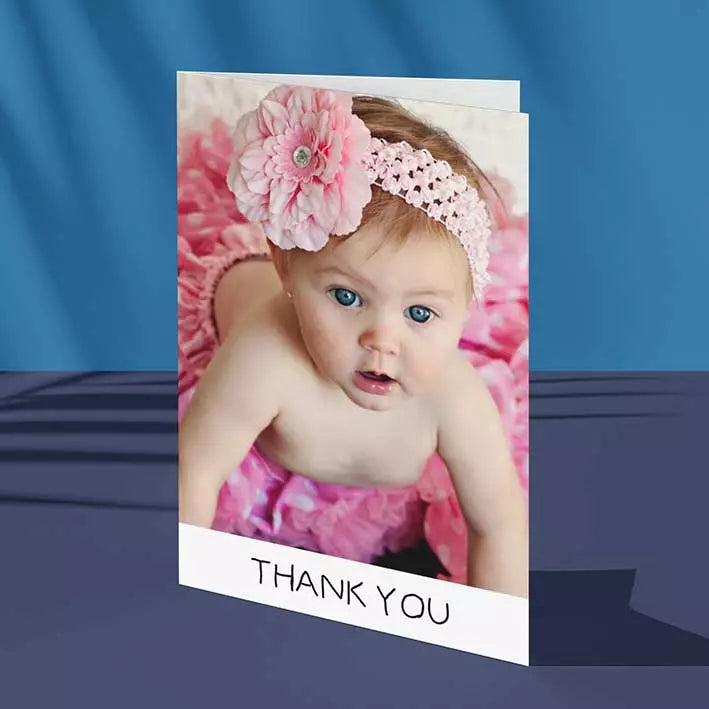 Personalised Folded Photo Card with Message (Portrait)
