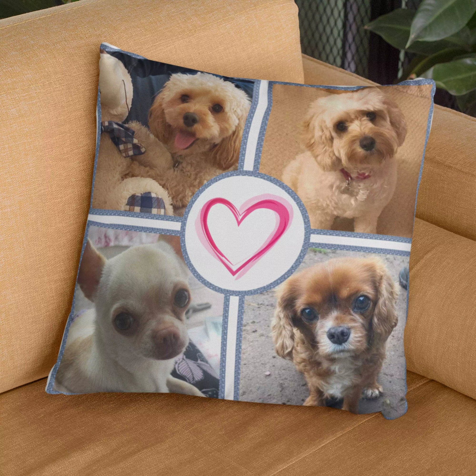 Photo Collage Cushion & Chocolates Hamper - Add Personalised Message