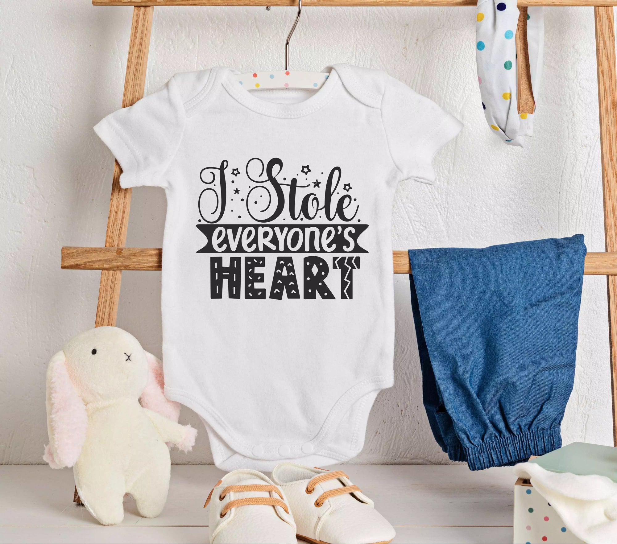 Personalised 'I Stole Everyone's Heart' Babygrow