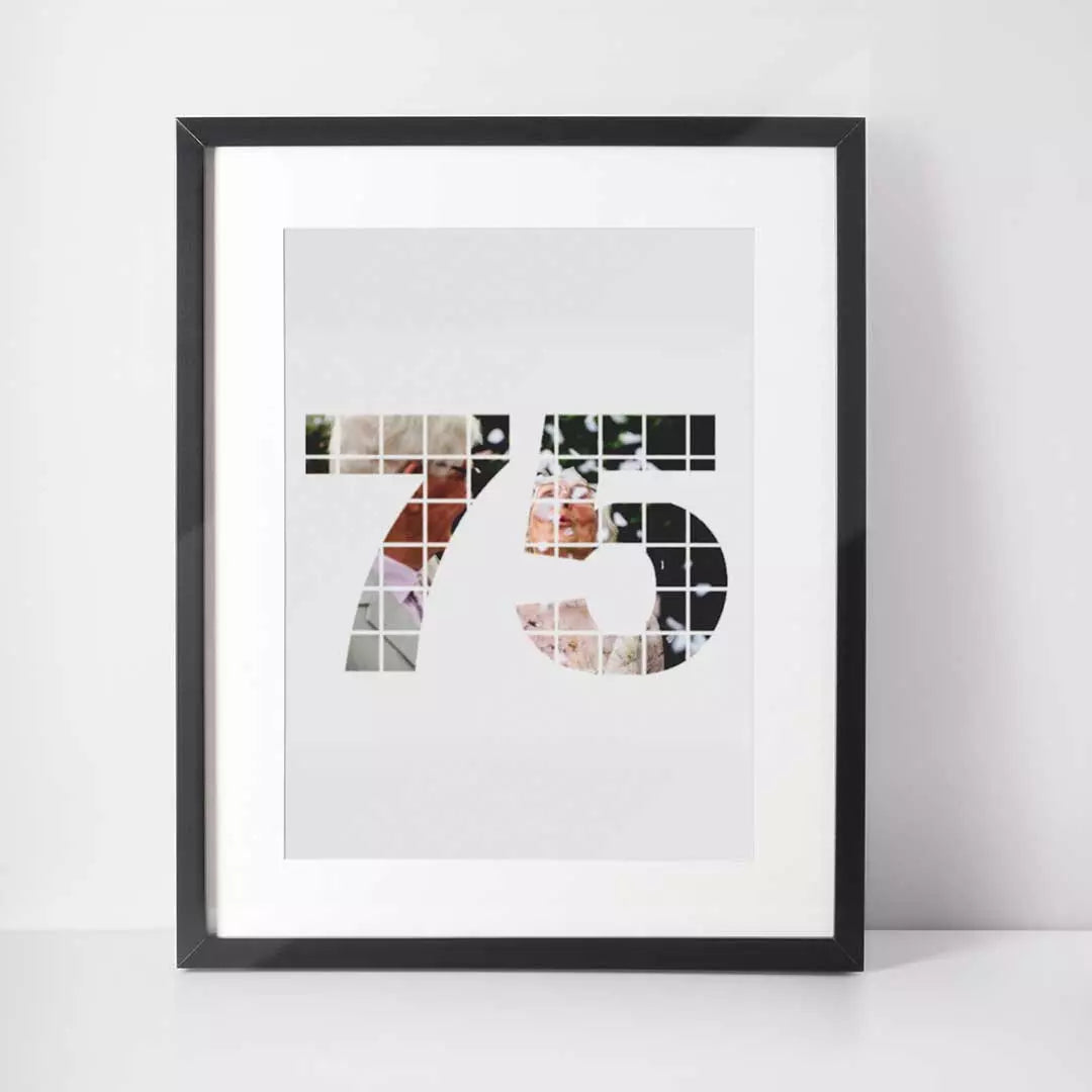 Personalised Photo Wall Art - 75 Years