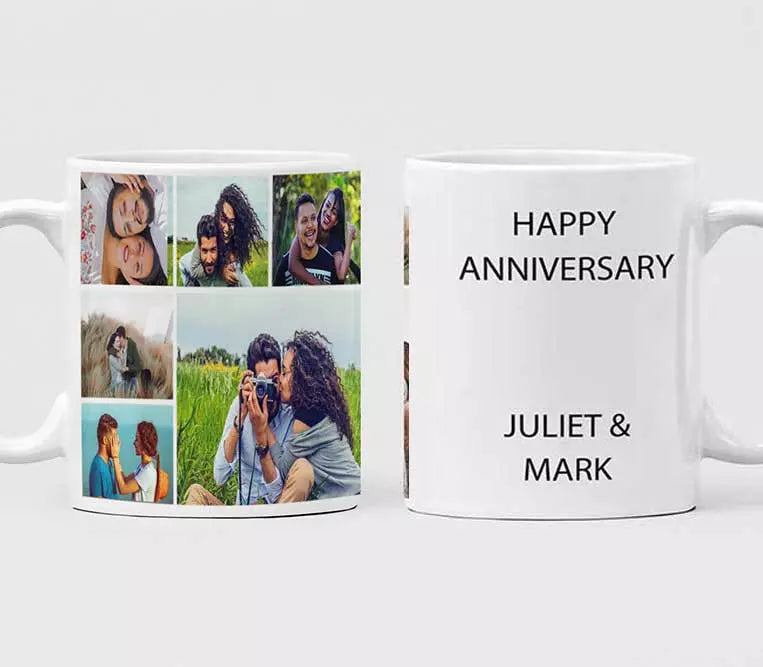 6 Photo Collage Personalised Mug - Add Text