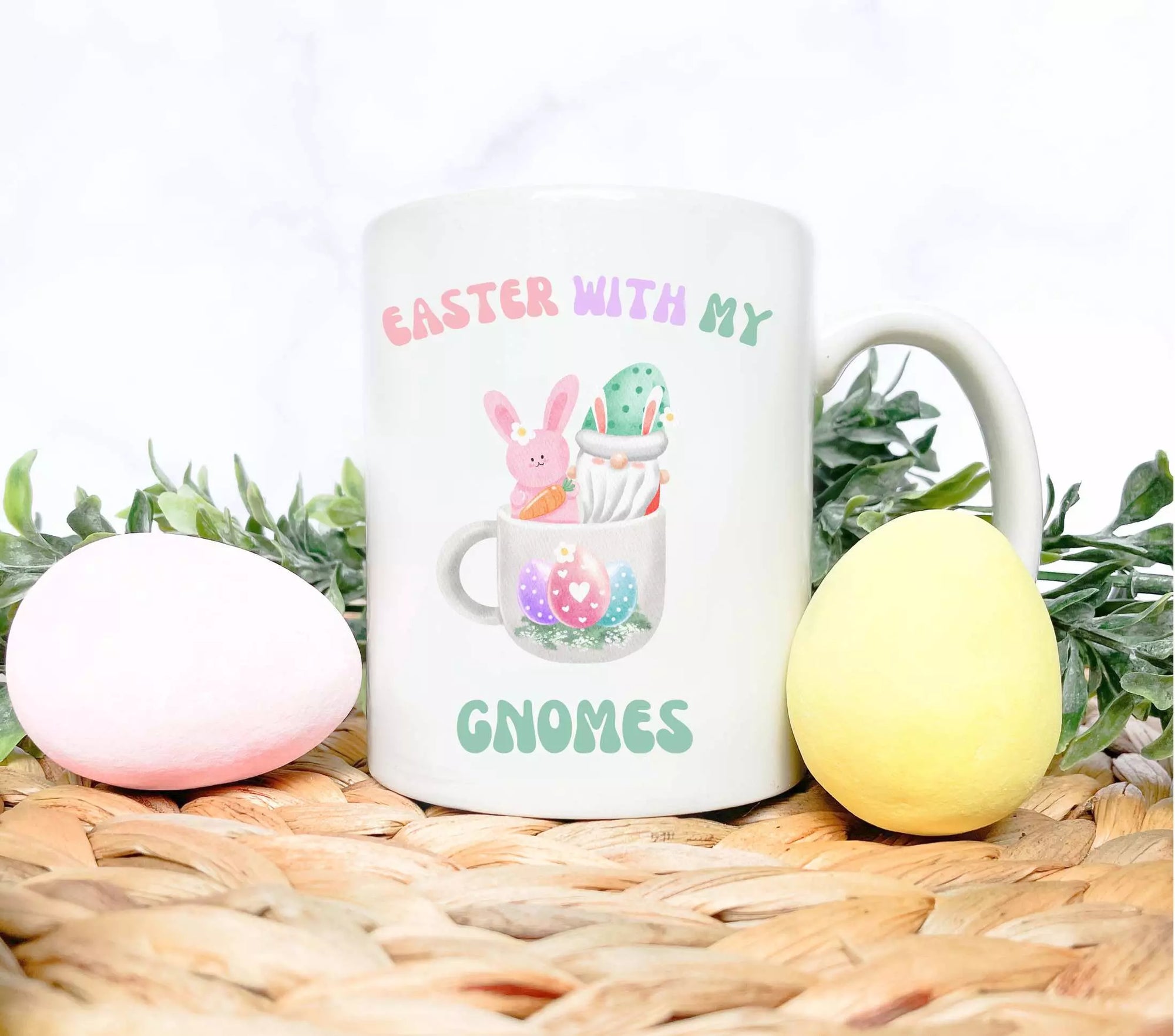 Personalised 'Easter With My Gnomies' Mug - Add Name