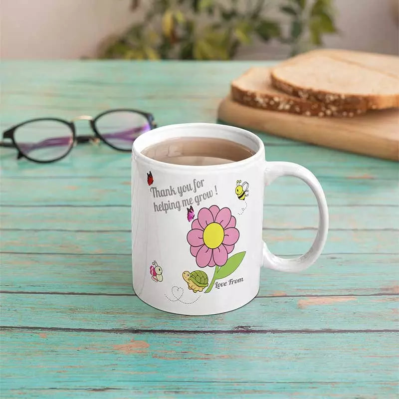 Personalised Teacher 'Thank you for Helping Me Grow' Mug