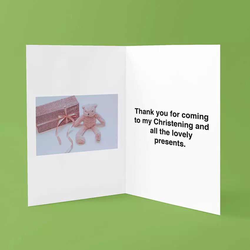 Baby 'Thank You' Folded Card - Personalise with Names, DOB