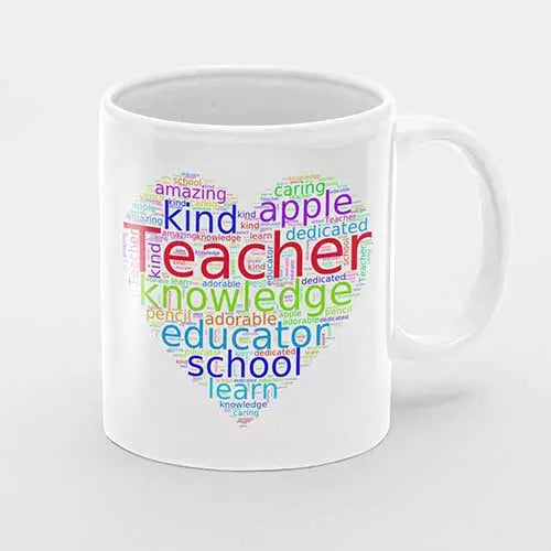 Personalised Best Teacher Word Art Mug