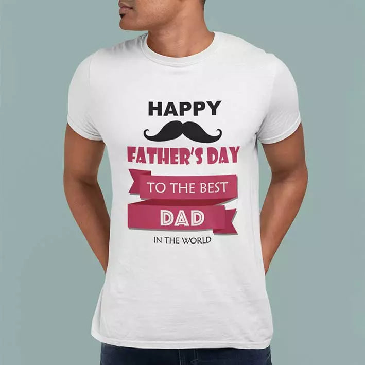 Happy Father's Day to the Best Dad in the World - Personalised t-Shirt