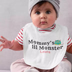 Mummy/Daddy's Lil Monster' Personalised Baby Bib with Crumb Pocket - Add Name