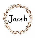 Personalised Pocket Bib with an Autumn Wreath Design - Add Name