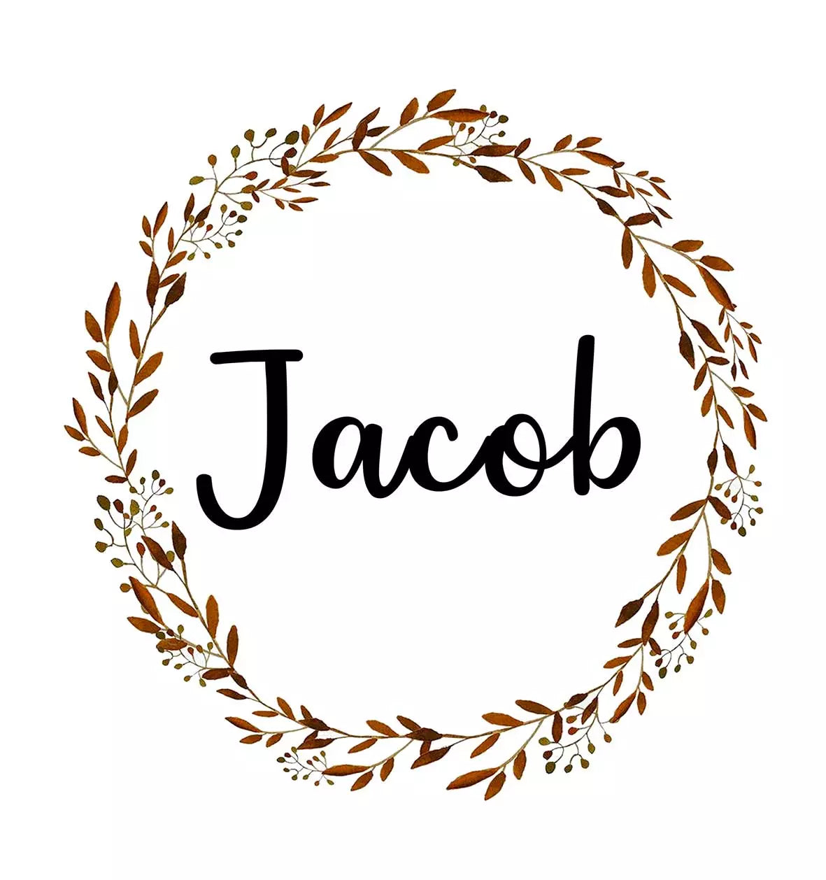 Personalised Pocket Bib with an Autumn Wreath Design - Add Name